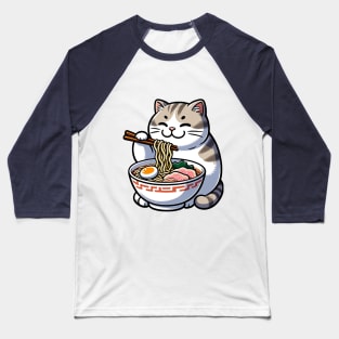 Ramen and Cat Baseball T-Shirt